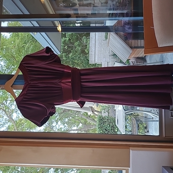 Bcbg Max and Cleo puffy sleeves large bow tie midi dress y2k - Picture 4 of 11